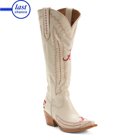 VACCARI BOOTS White Made In Mexico leather alabama madison tall western boots - Picture 1 of 2